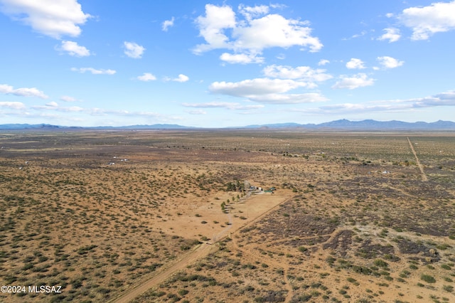 drone / aerial view with a mountain view