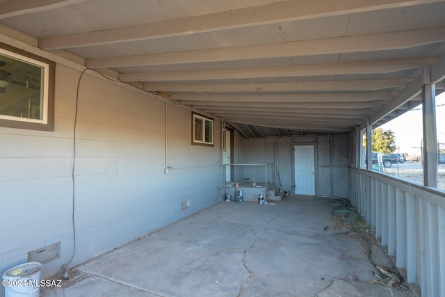 view of patio with a carport