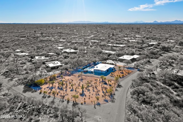 aerial view with a mountain view