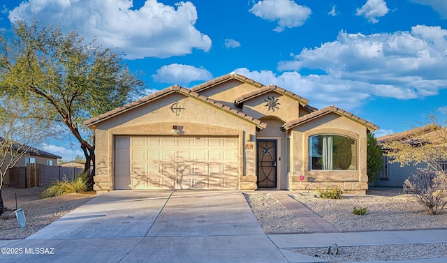 view of front of house with a garage