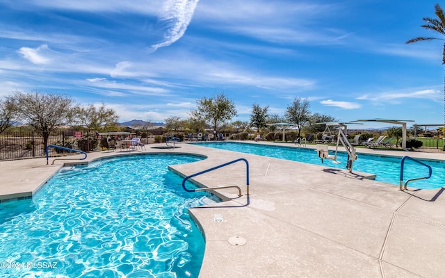 view of pool with a patio area