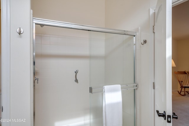 bathroom featuring walk in shower