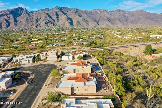 drone / aerial view with a mountain view