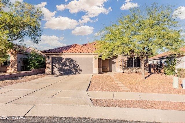 view of front of house with a garage