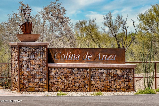 view of community sign