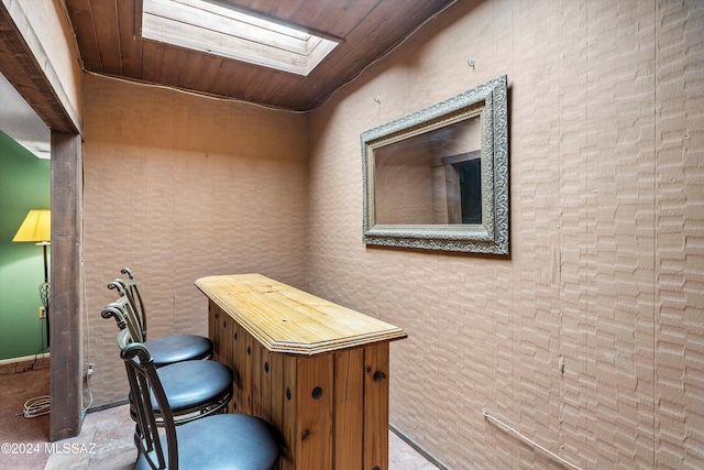 office space with wooden ceiling