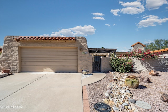 view of front of house with a garage