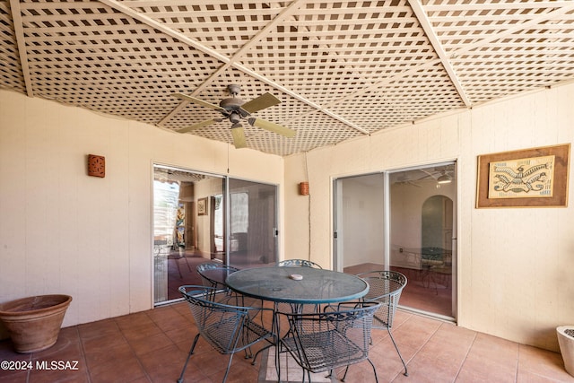 view of patio with ceiling fan