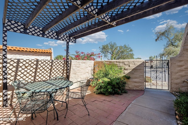 view of patio / terrace with a pergola