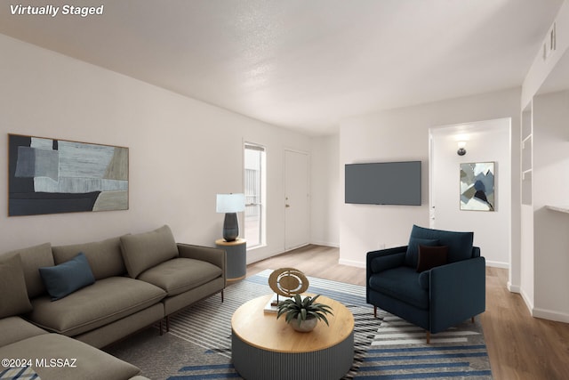 living room featuring wood-type flooring