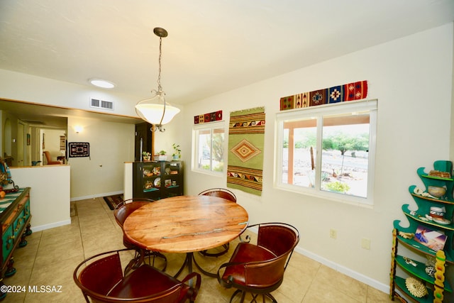 view of tiled dining room