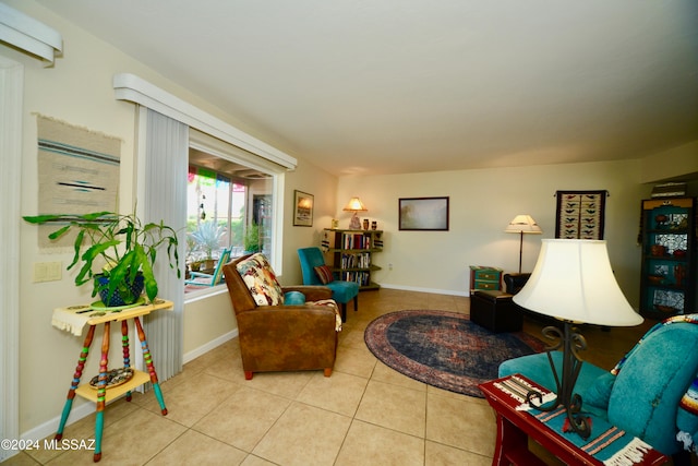 view of tiled living room