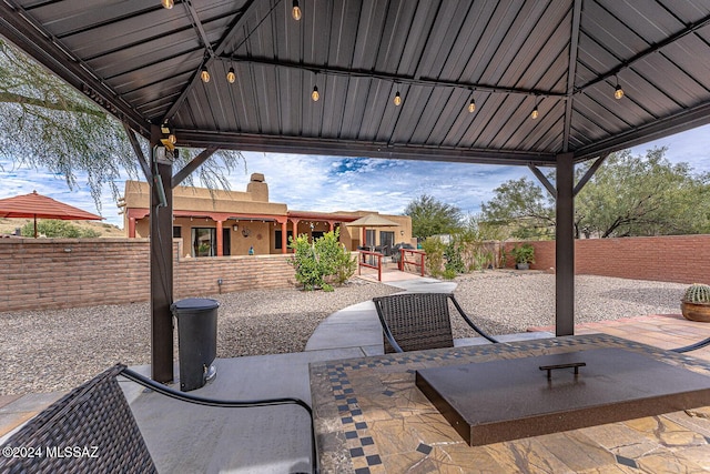 view of patio with a gazebo