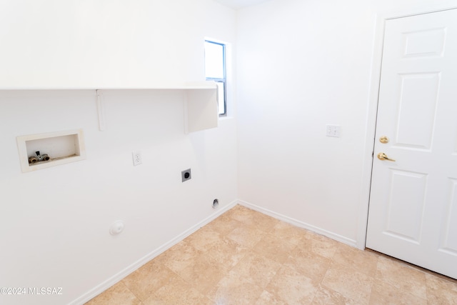 laundry area featuring washer hookup and electric dryer hookup