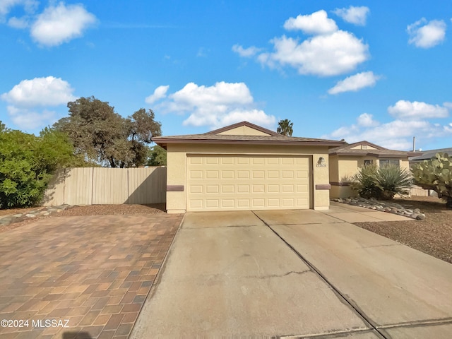 view of front facade featuring a garage