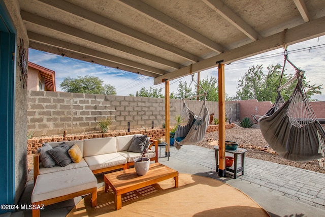 view of patio featuring outdoor lounge area