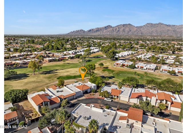 drone / aerial view with a mountain view