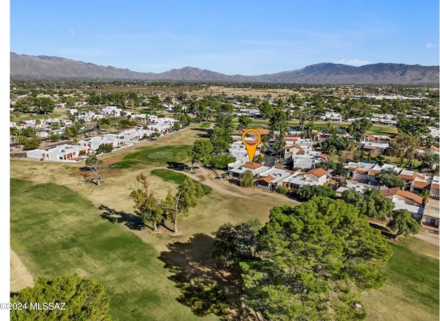 drone / aerial view with a mountain view