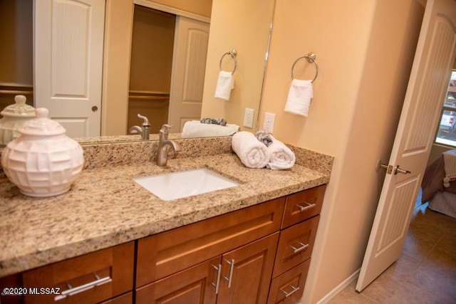 1608 Golden Gate Way, Tubac, AZ 85646 - bathroom with vanity, tile patterned flooring, and baseboards