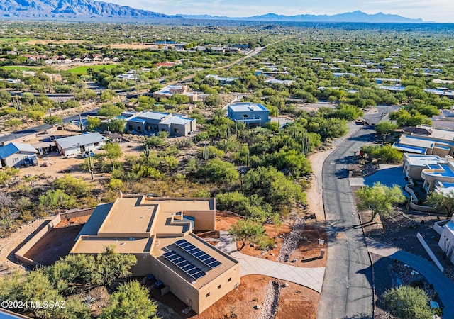 aerial view with a mountain view