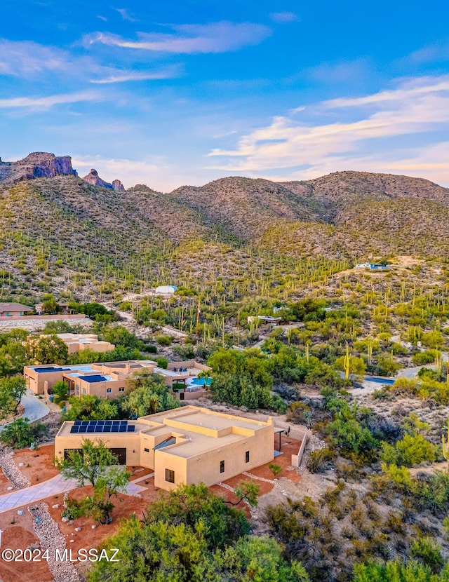 bird's eye view with a mountain view