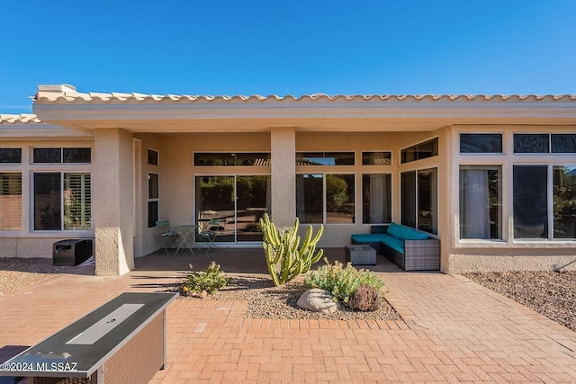 view of patio with an outdoor hangout area