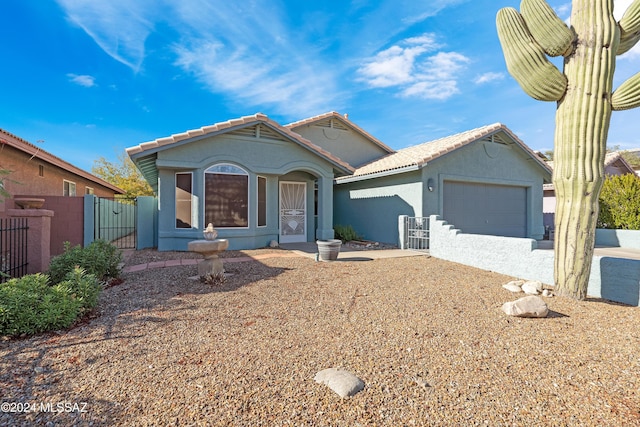 view of front of house with a garage