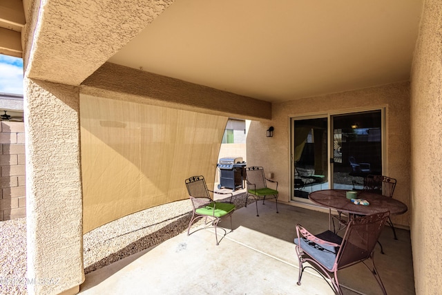 view of patio with area for grilling