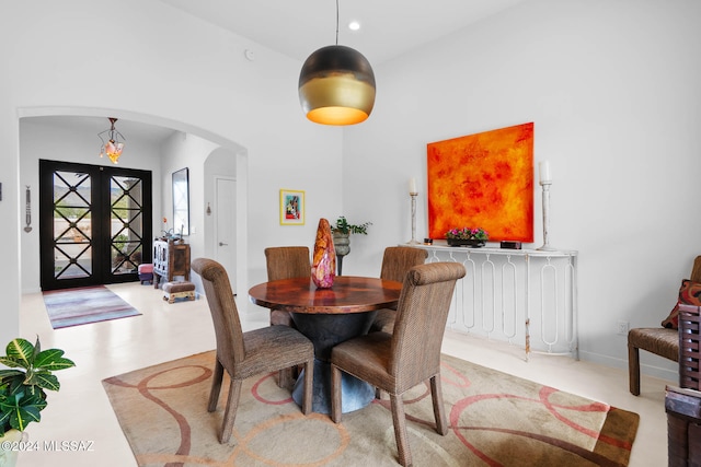 dining room with french doors