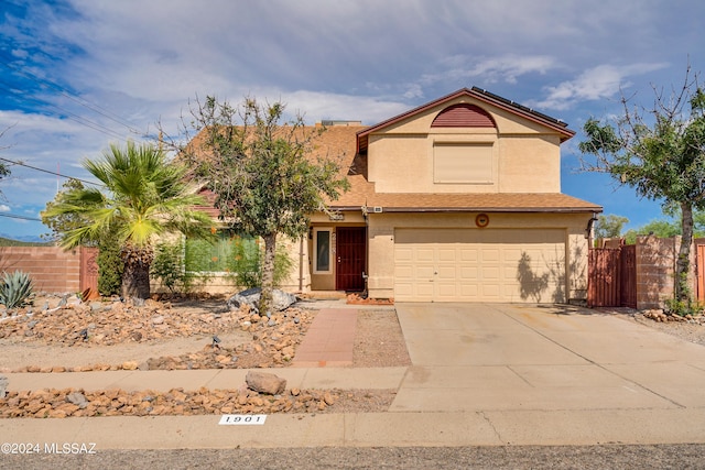 view of front facade with a garage