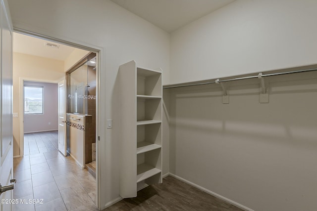 spacious closet with visible vents