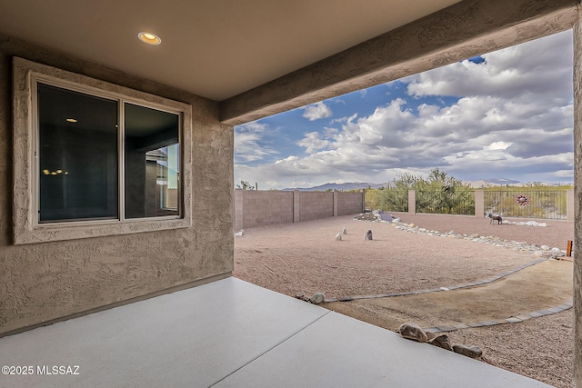 view of patio featuring a fenced backyard