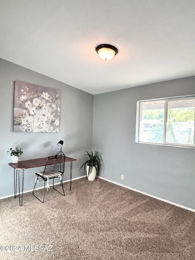 view of carpeted office space