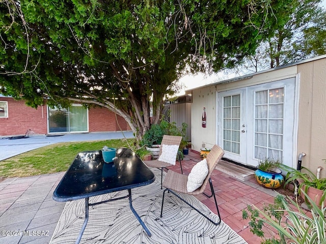 view of patio with french doors