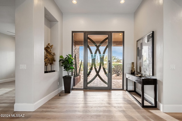 entrance foyer featuring light hardwood / wood-style floors