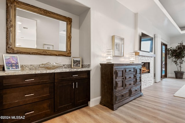 interior space with light hardwood / wood-style floors