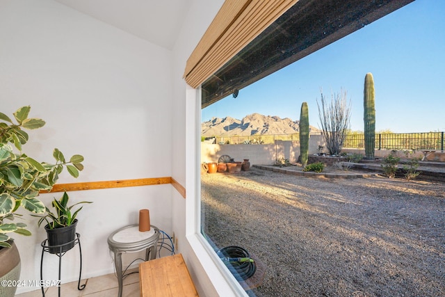 balcony with a mountain view