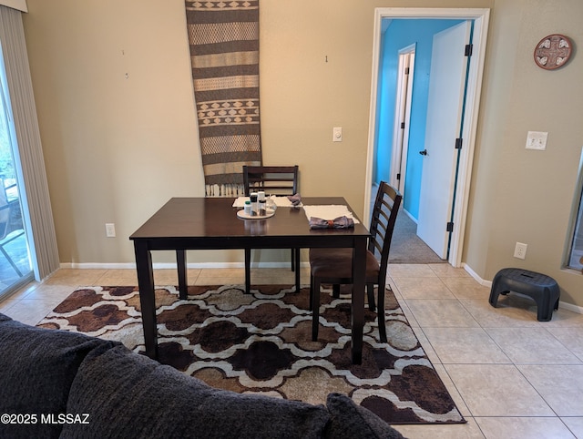 view of tiled dining room