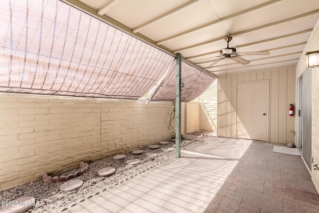 view of patio / terrace featuring a ceiling fan