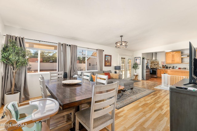 dining room featuring light wood-type flooring