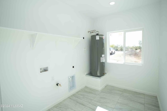 laundry room featuring washer hookup, hookup for an electric dryer, and electric water heater