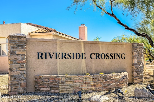 view of community sign