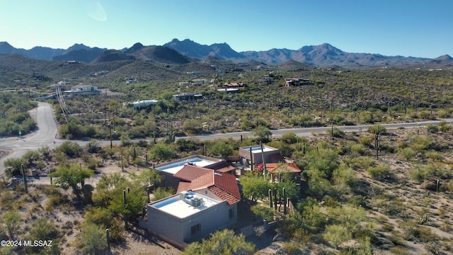 aerial view with a mountain view