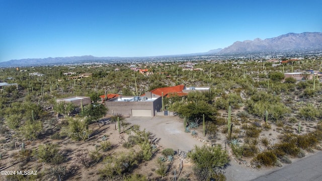 birds eye view of property featuring a mountain view