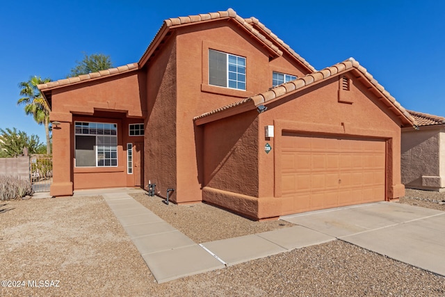 view of front facade with a garage