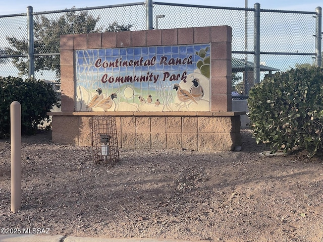 view of community sign