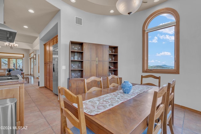 dining room featuring light tile patterned floors