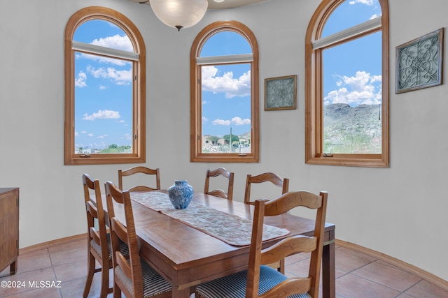 dining room featuring light tile patterned floors