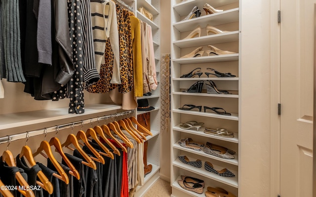 view of walk in closet