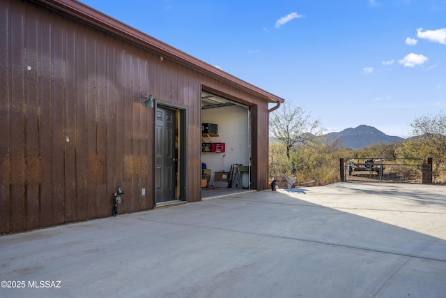 exterior space featuring a mountain view
